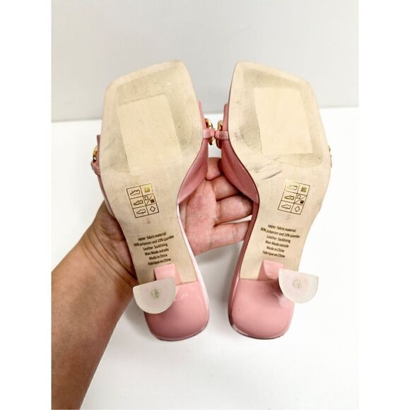 Jeffrey Campbell Sandals Womens Size 5 Pink Satin Chain Slip On Shoes Barbiecore - Picture 11 of 11